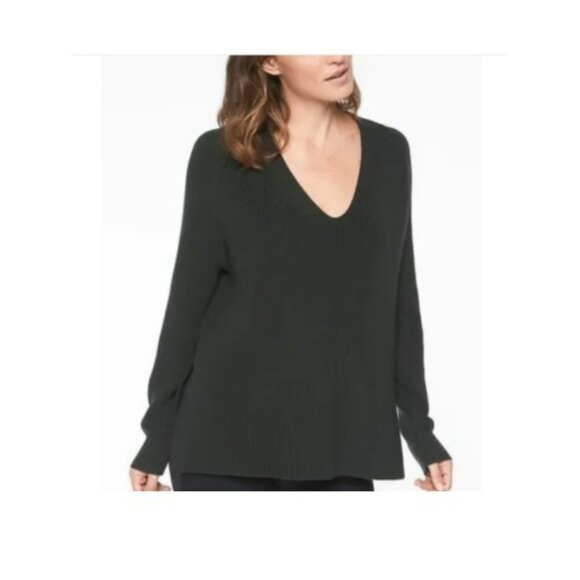 Athleta Switchback Wool-Blend Sweater, Black Olive (Green), Oversized, Small - Picture 1 of 9